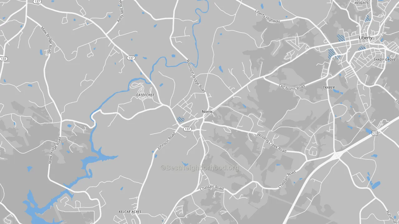 Transit Grade map of Norris, SC