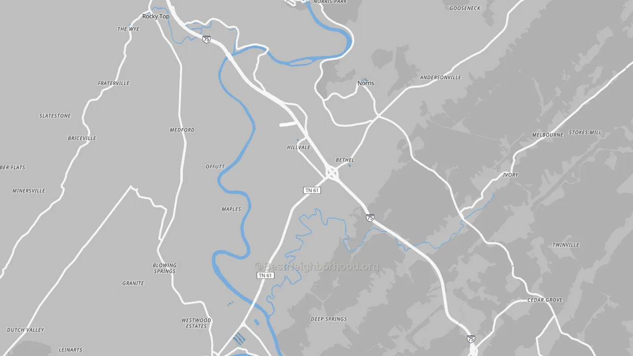 Transit Grade map of Norris, TN