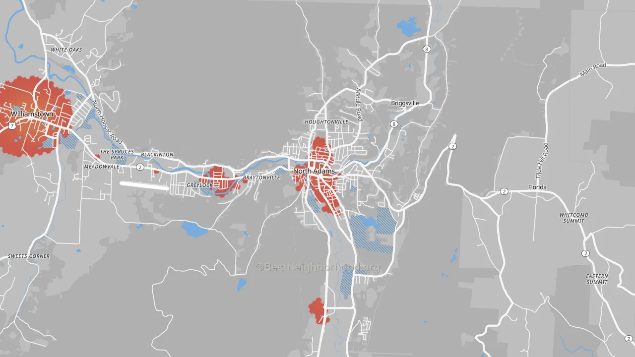 Transit Grade map of North Adams, MA