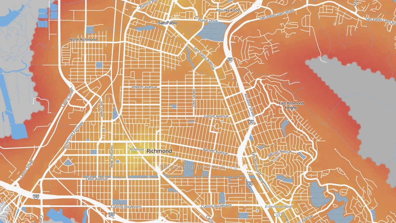 Transit Grade map of North and East, Richmond, CA