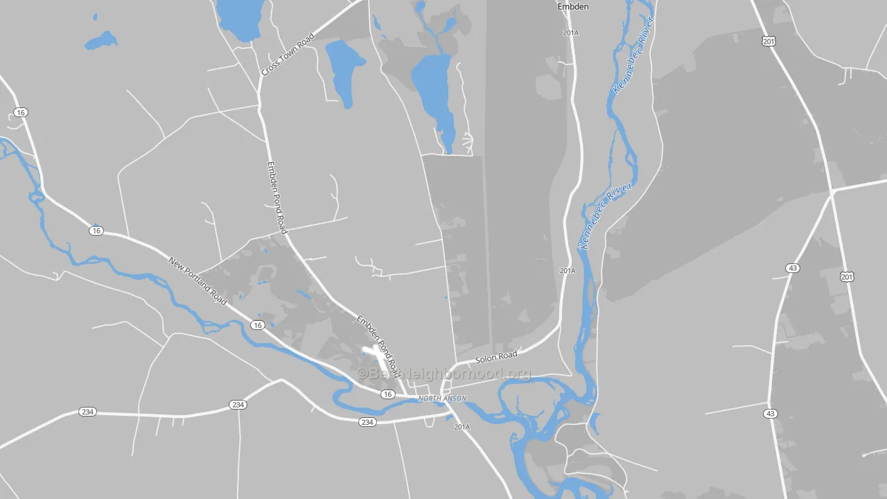 Transit Grade map of North Anson, ME