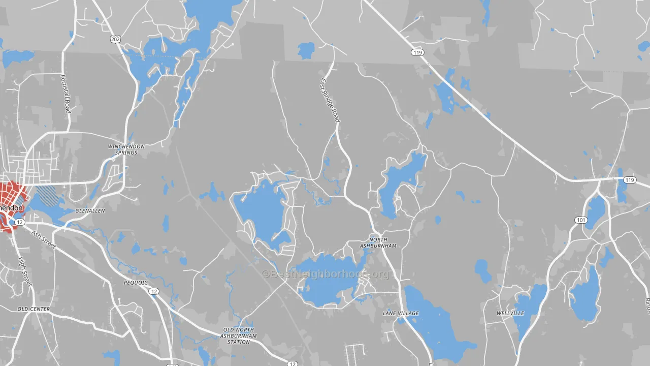 Transit Grade map of North Ashburnham, MA