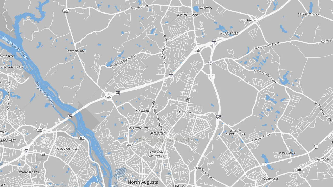 Transit Grade map of North Augusta, SC
