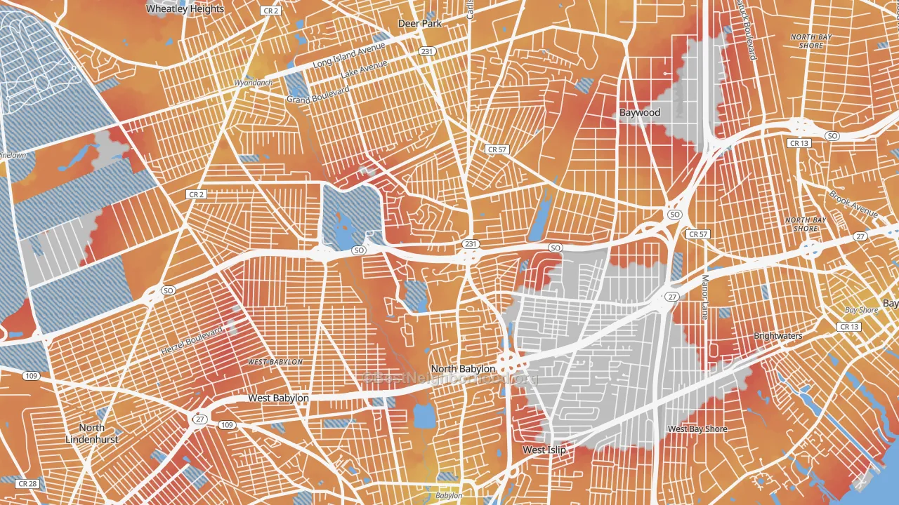 Transit Grade map of North Babylon, NY