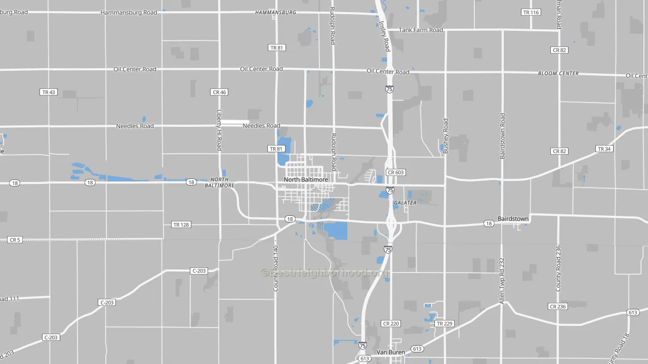 Transit Grade map of North Baltimore, OH