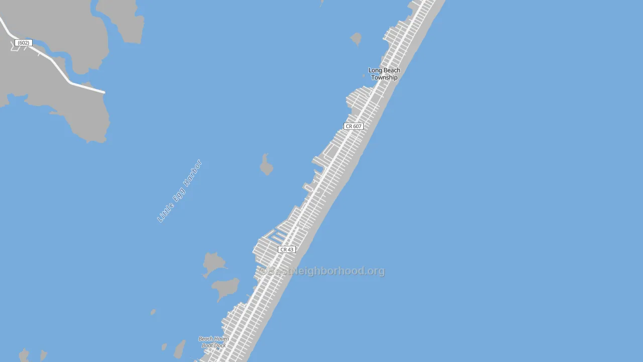 Transit Grade map of North Beach Haven, NJ