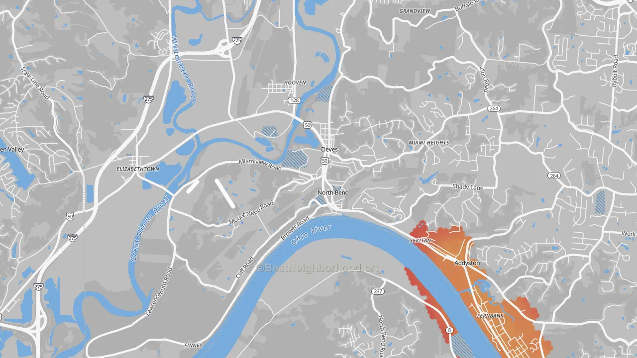 Transit Grade map of North Bend, OH