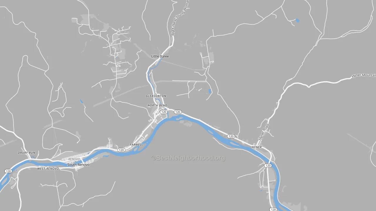 Transit Grade map of North Bend, PA