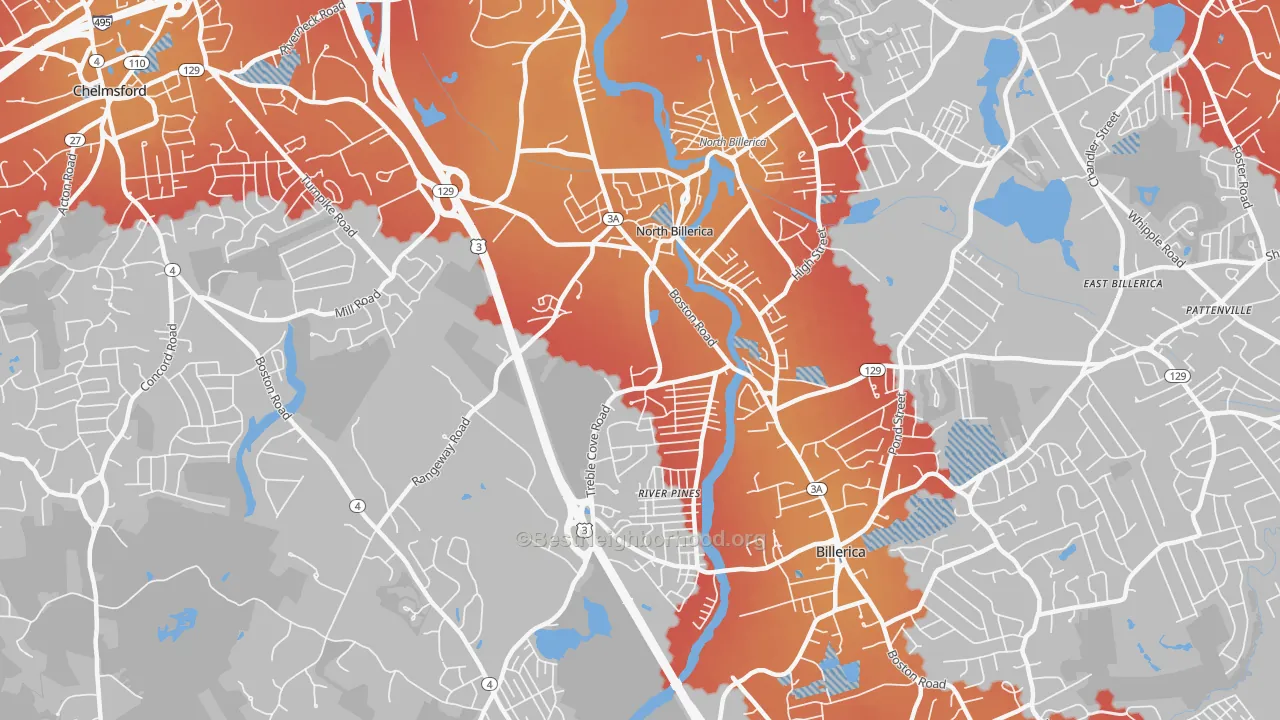 Transit Grade map of North Billerica, MA