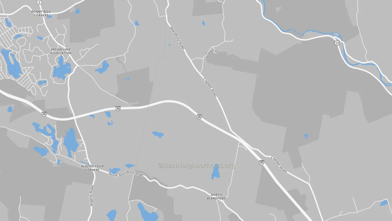 Transit Grade map of North Blandford, MA