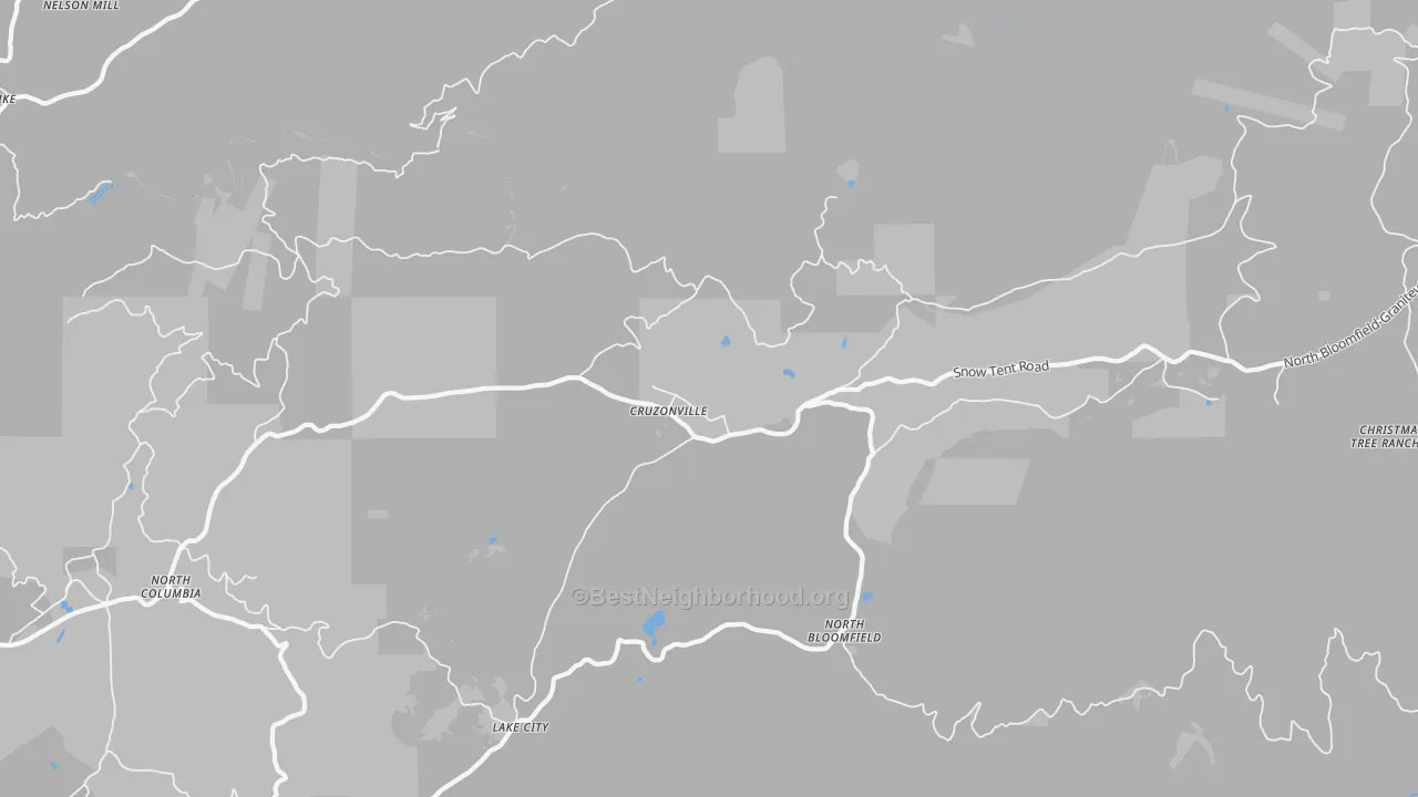 Transit Grade map of North Bloomfield, CA