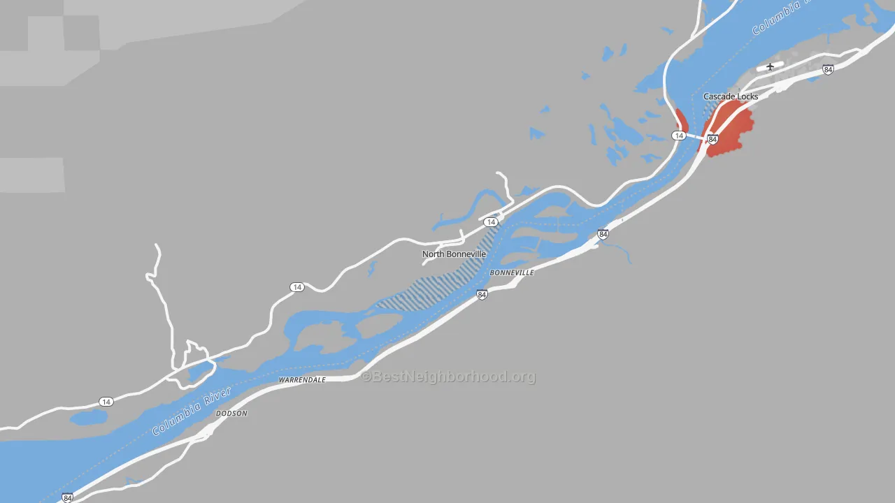 Transit Grade map of North Bonneville, WA