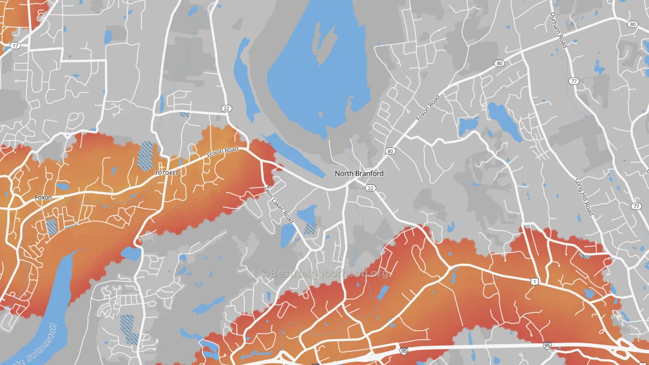 Transit Grade map of North Branford, CT