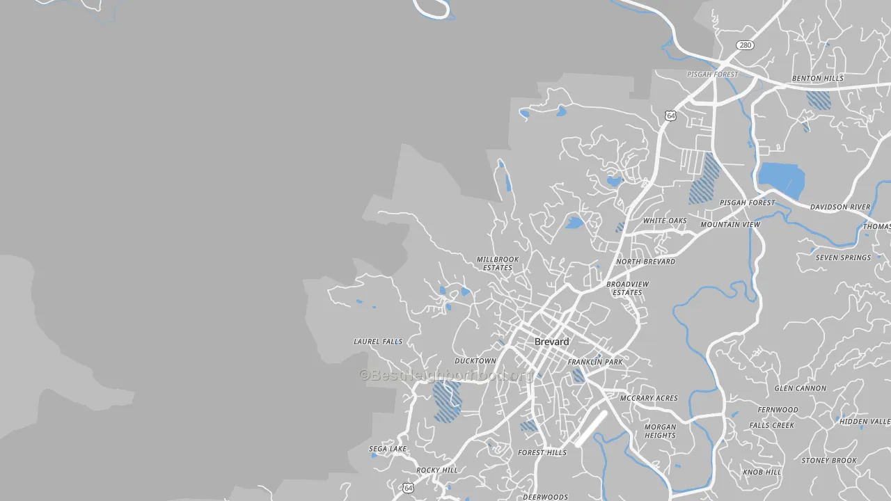 Transit Grade map of North Brevard, NC
