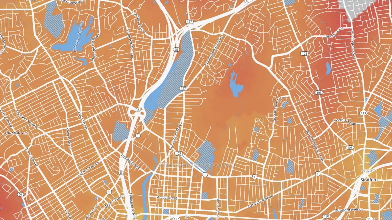 Transit Grade map of North Bridgeport, Bridgeport, CT