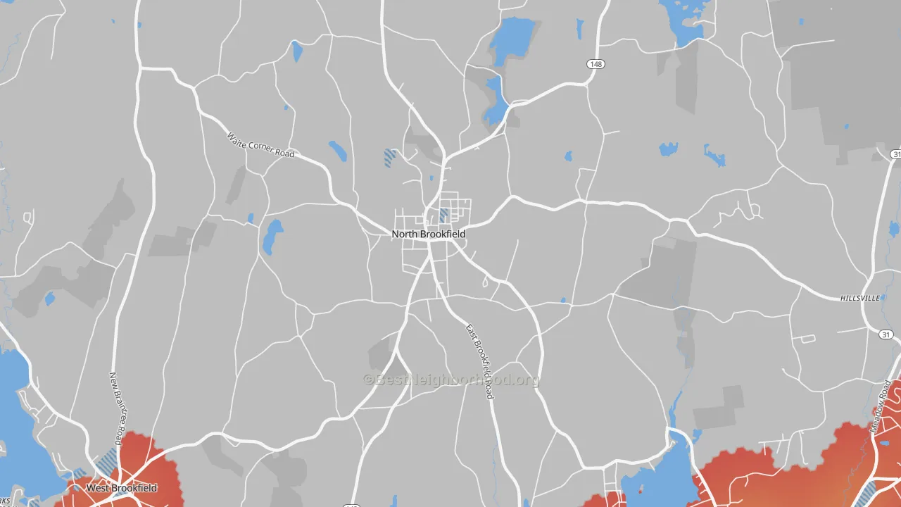 Transit Grade map of North Brookfield, MA