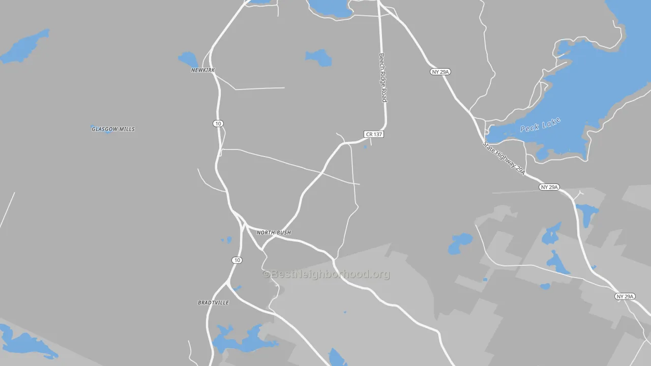 Transit Grade map of North Bush, NY