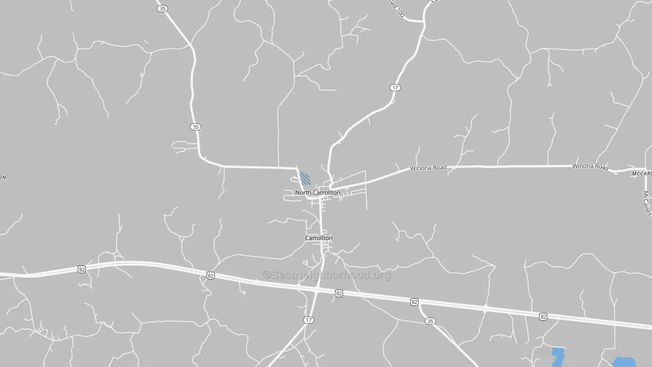 Transit Grade map of North Carrollton, MS