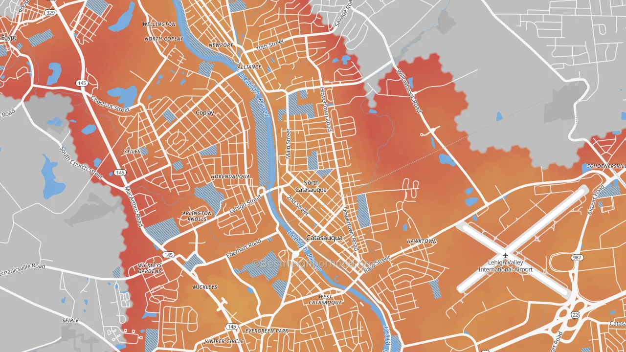 Transit Grade map of North Catasauqua, PA