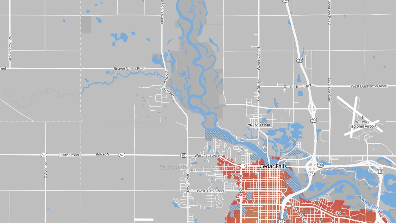 Transit Grade map of North Cedar, IA