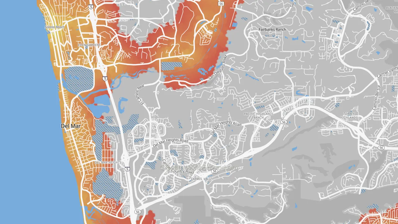 Transit Grade map of North City, San Diego, CA
