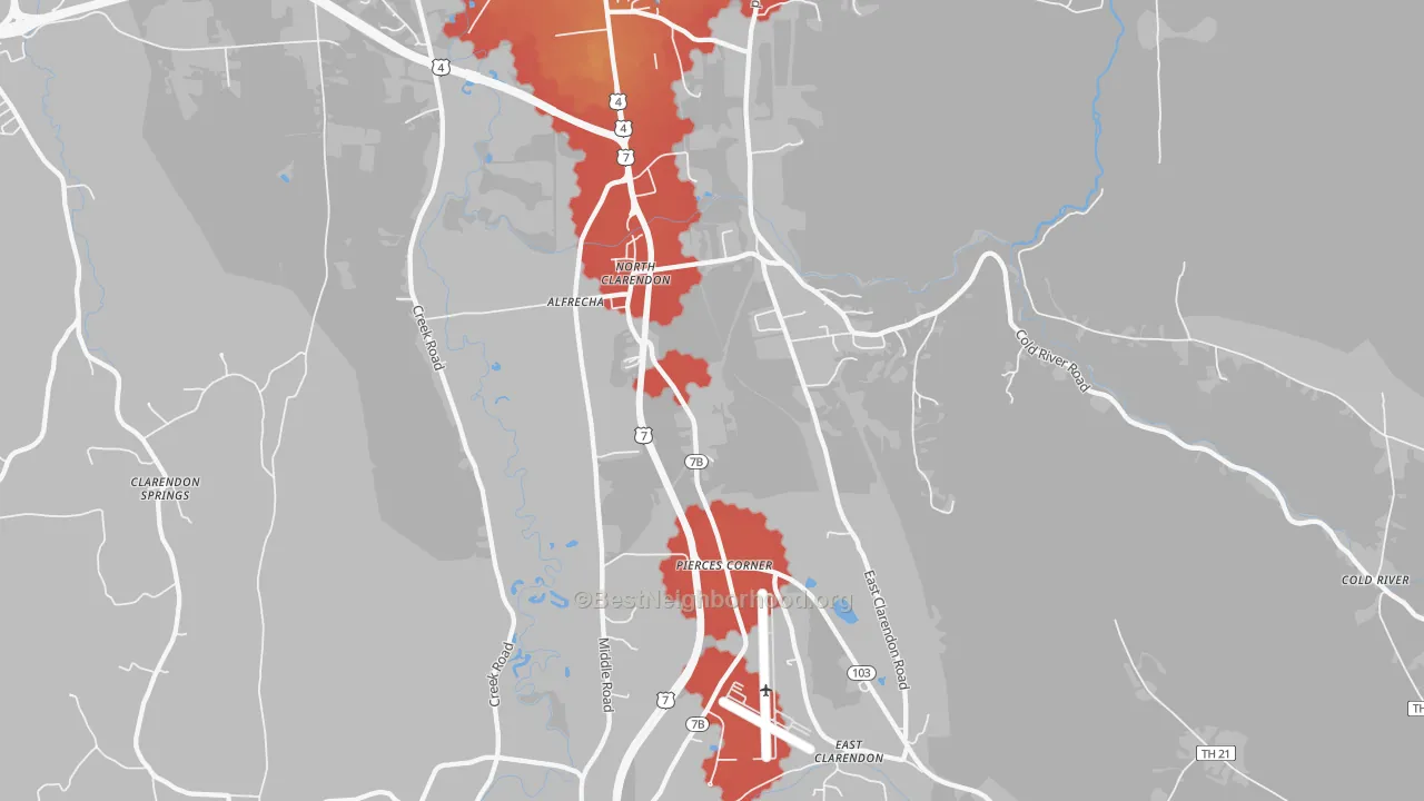 Transit Grade map of North Clarendon, VT