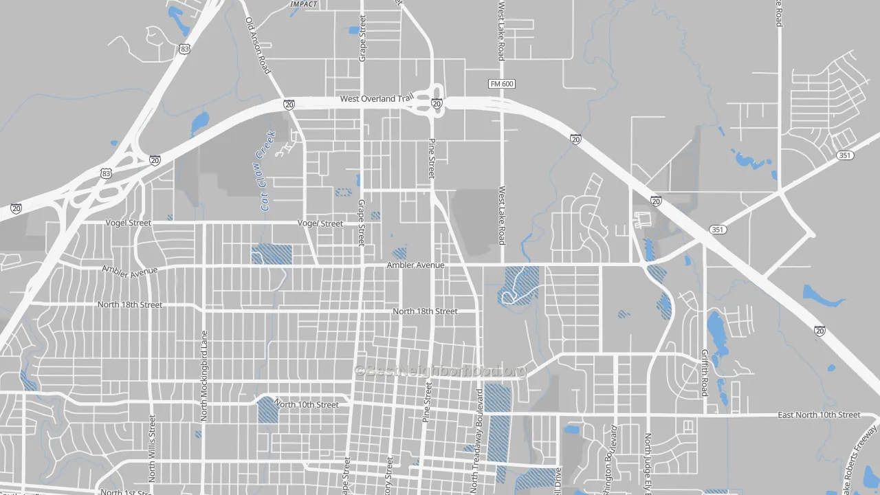 Transit Grade map of North College, Abilene, TX