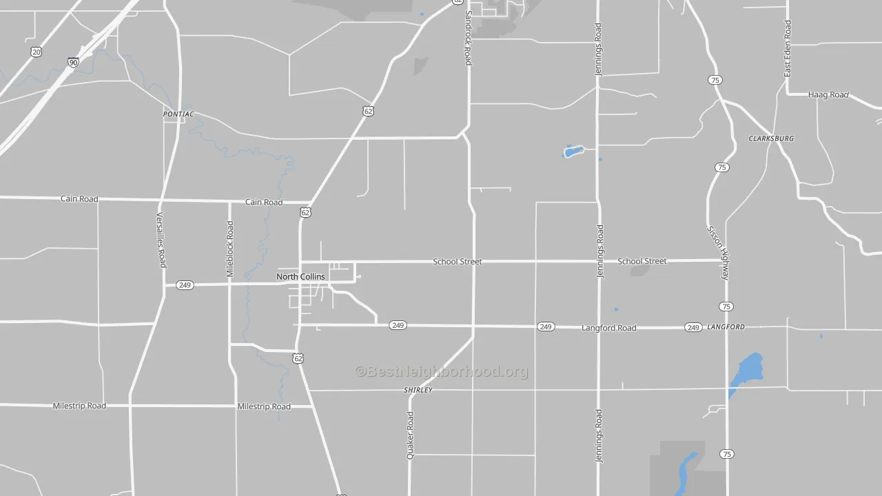 Transit Grade map of North Collins, NY