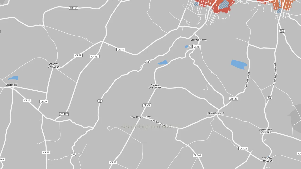 Transit Grade map of North Columbia, NY