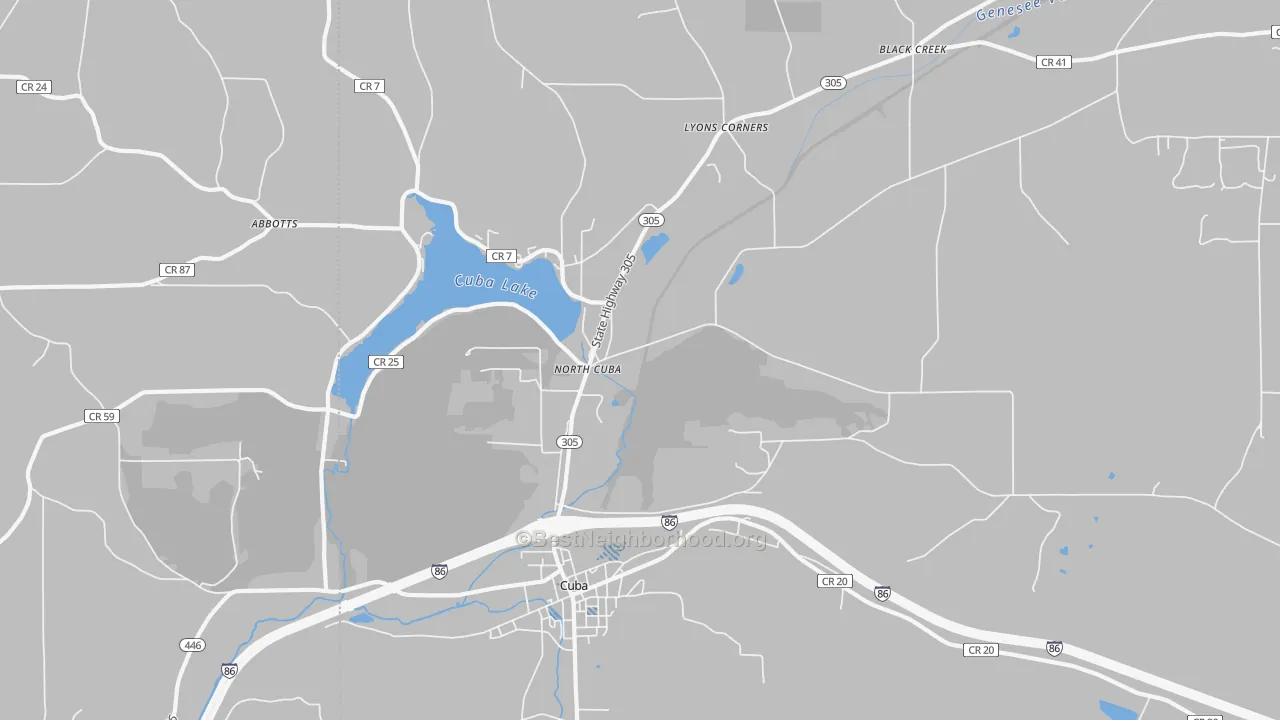 Transit Grade map of North Cuba, NY