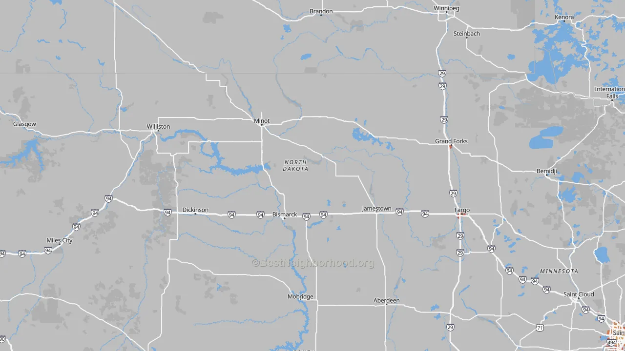 Transit Grade map of North Dakota