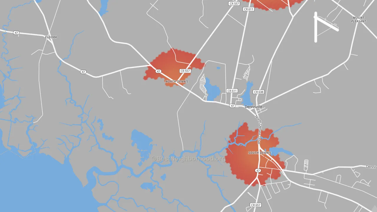 Transit Grade map of North Dennis, NJ