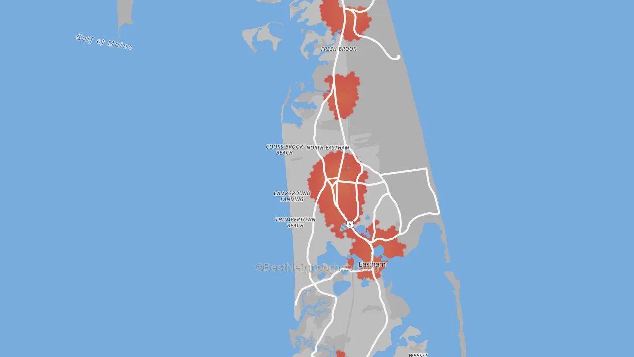 Transit Grade map of North Eastham, MA