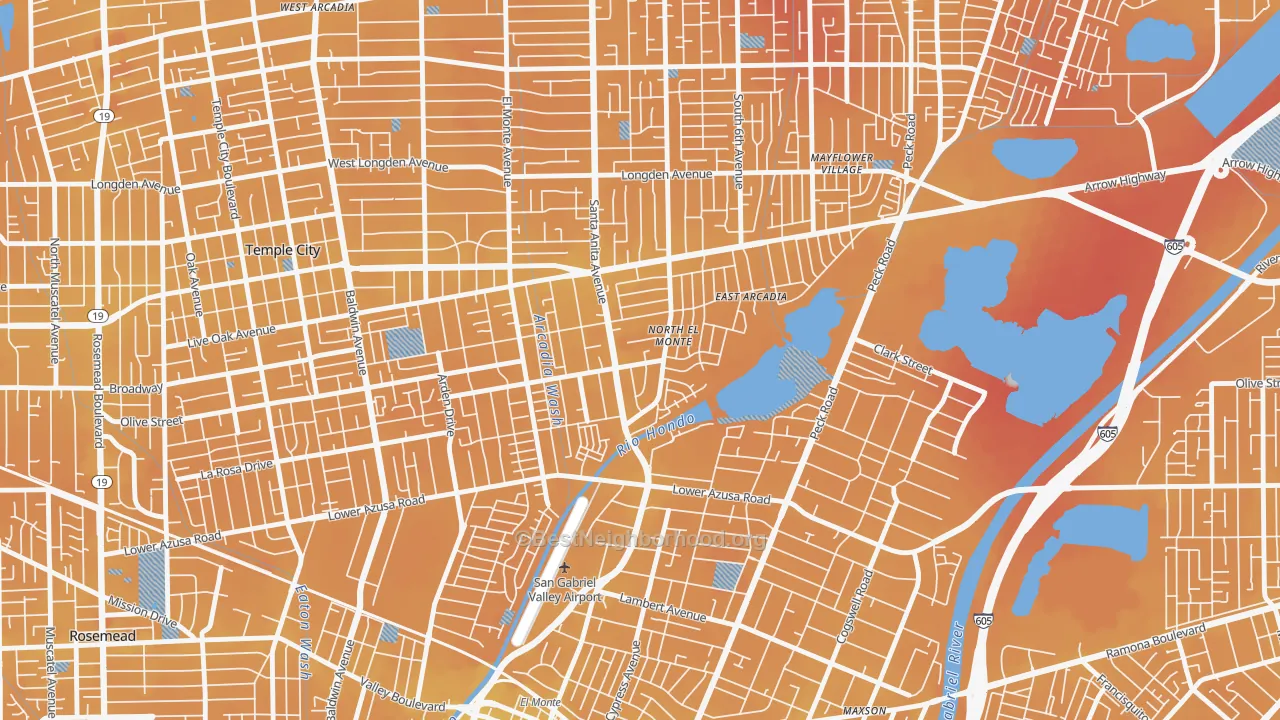 Transit Grade map of North El Monte, Arcadia, CA