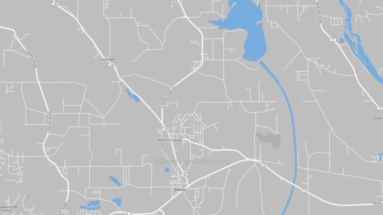 Transit Grade map of North Elmore, AL