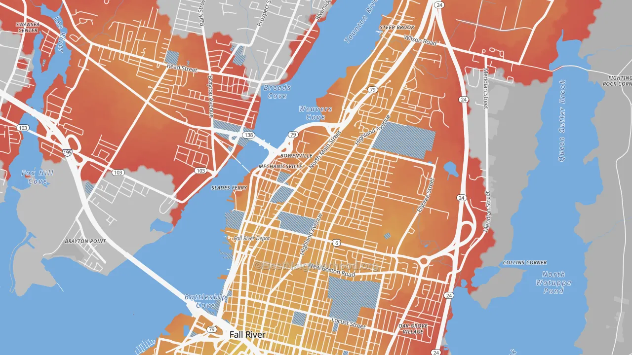 Transit Grade map of North End, Fall River, MA