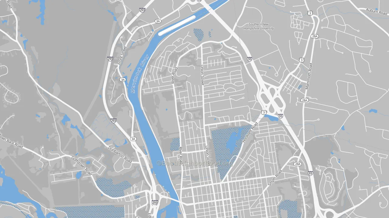 Transit Grade map of North End Manchester, Manchester, NH