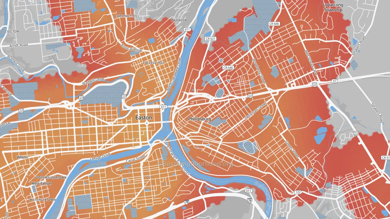 Transit Grade map of North End, Phillipsburg, NJ