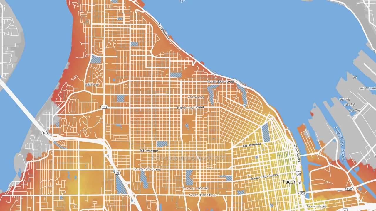 Transit Grade map of North End, Tacoma, WA