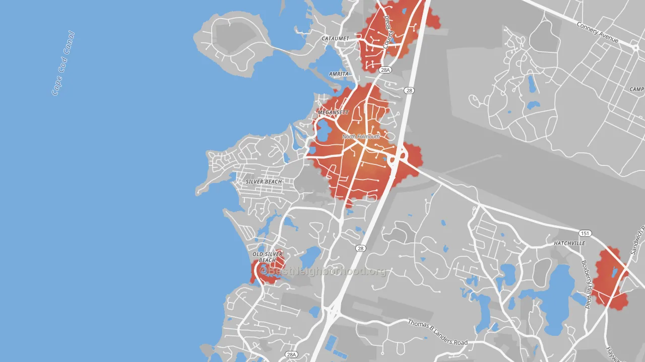 Transit Grade map of North Falmouth, MA