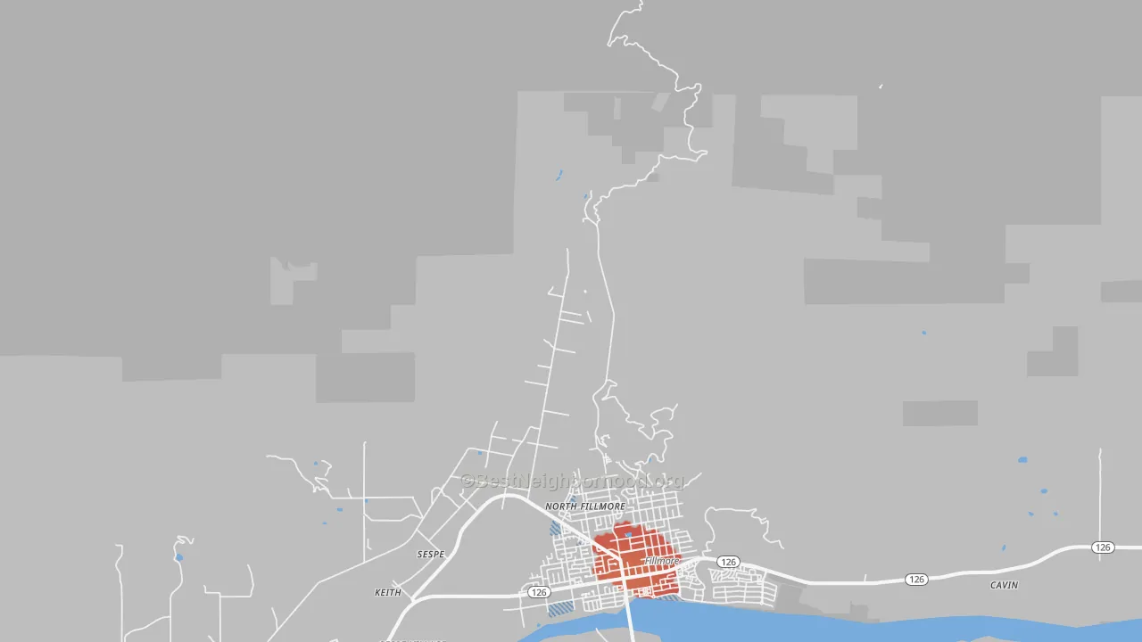 Transit Grade map of North Fillmore, CA