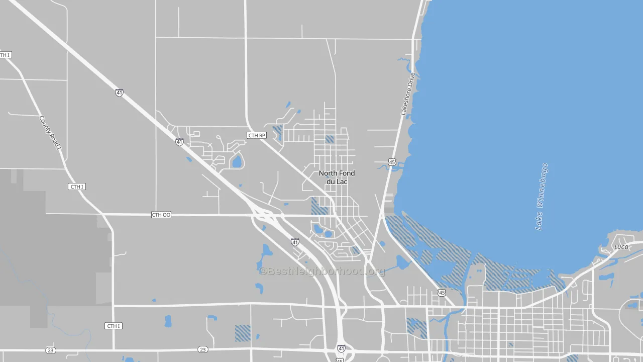 Transit Grade map of North Fond du Lac, WI