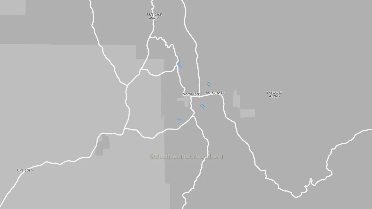 Transit Grade map of North Fork, CA