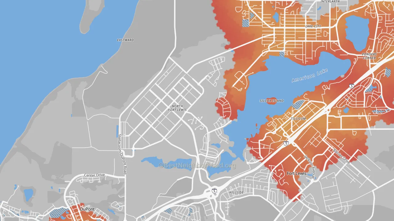 Transit Grade map of North Fort Lewis, WA