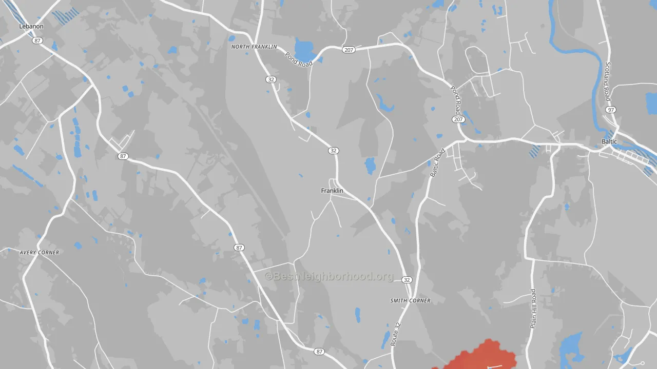 Transit Grade map of North Franklin, CT