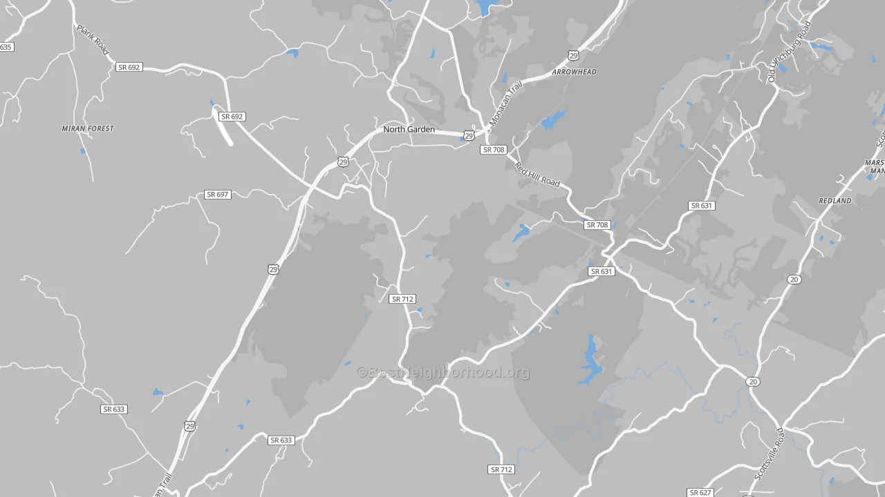 Transit Grade map of North Garden, VA