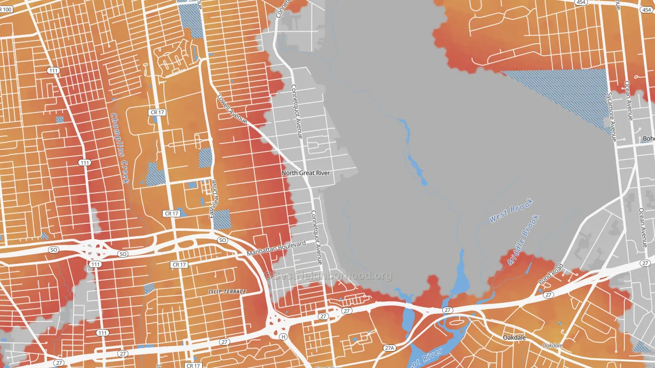 Transit Grade map of North Great River, NY