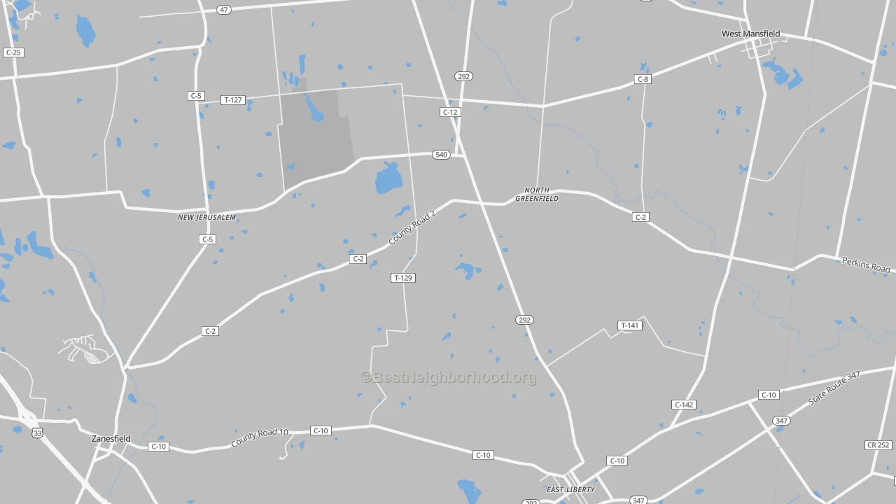 Transit Grade map of North Greenfield, OH