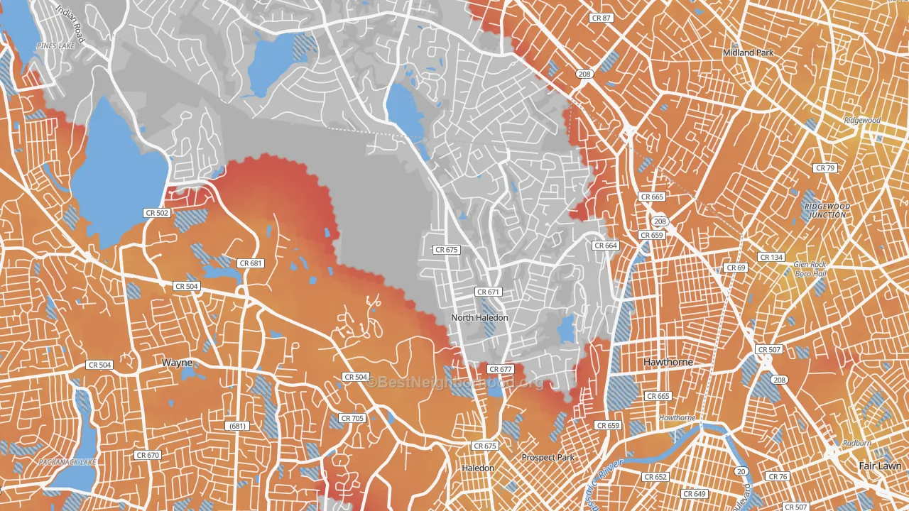Transit Grade map of North Haledon, NJ
