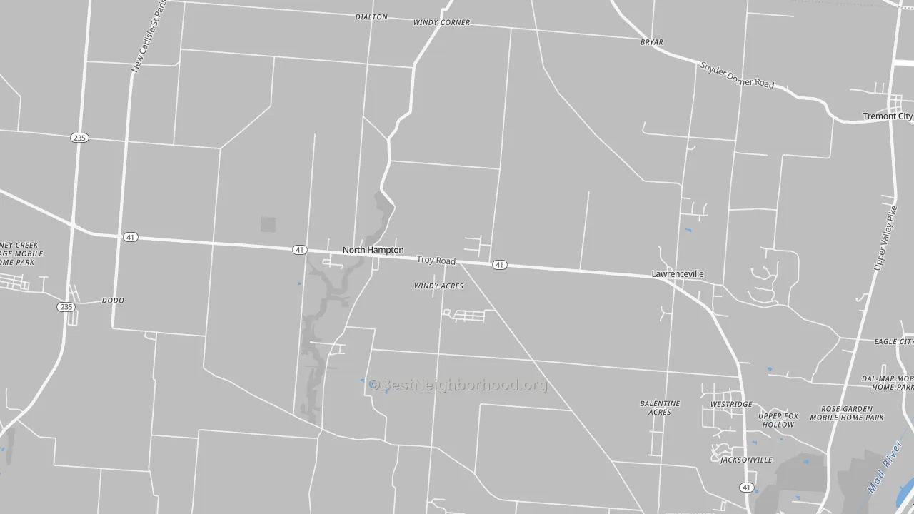 Transit Grade map of North Hampton, OH
